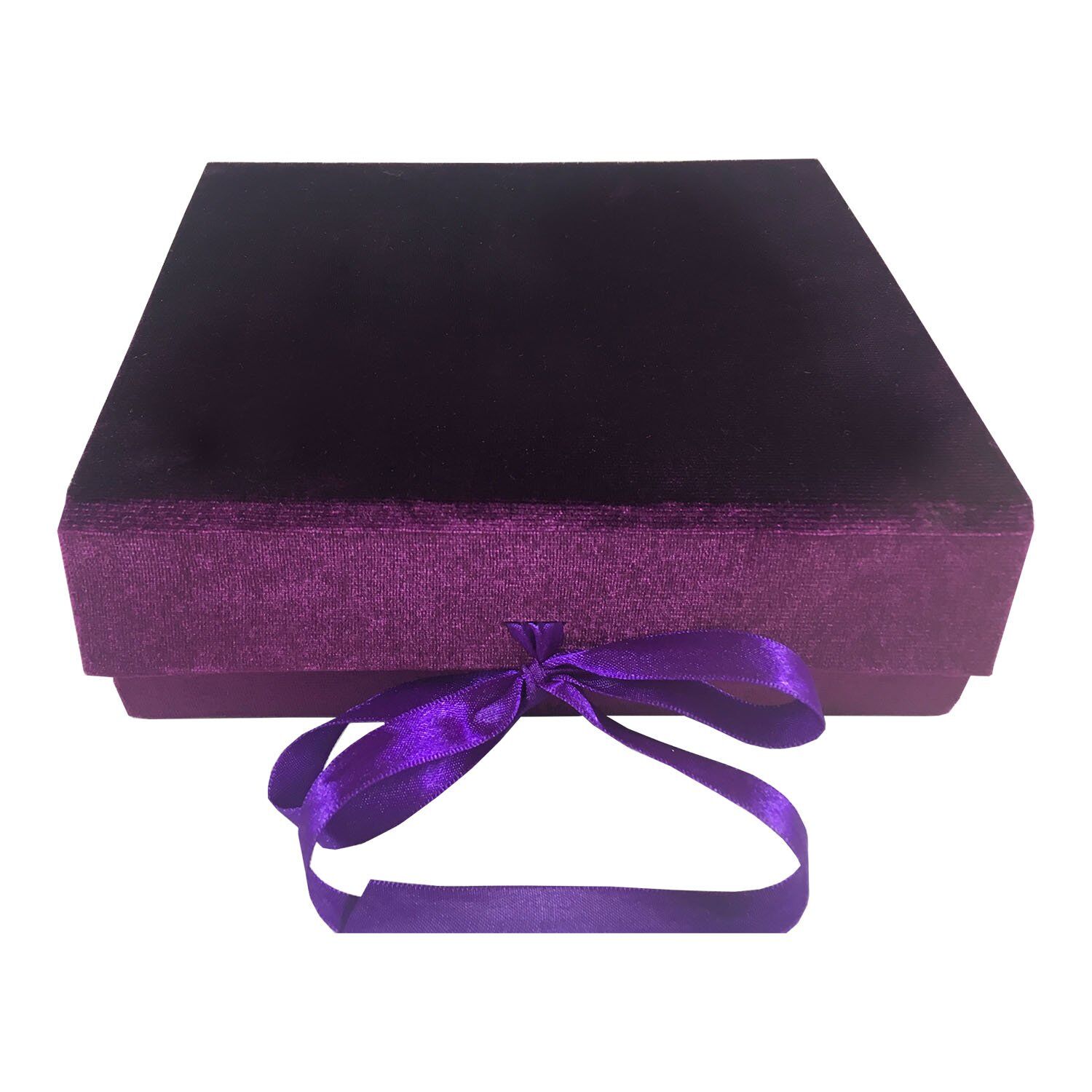 Regal Plum Velvet Keepsake Box with Hinged Lid