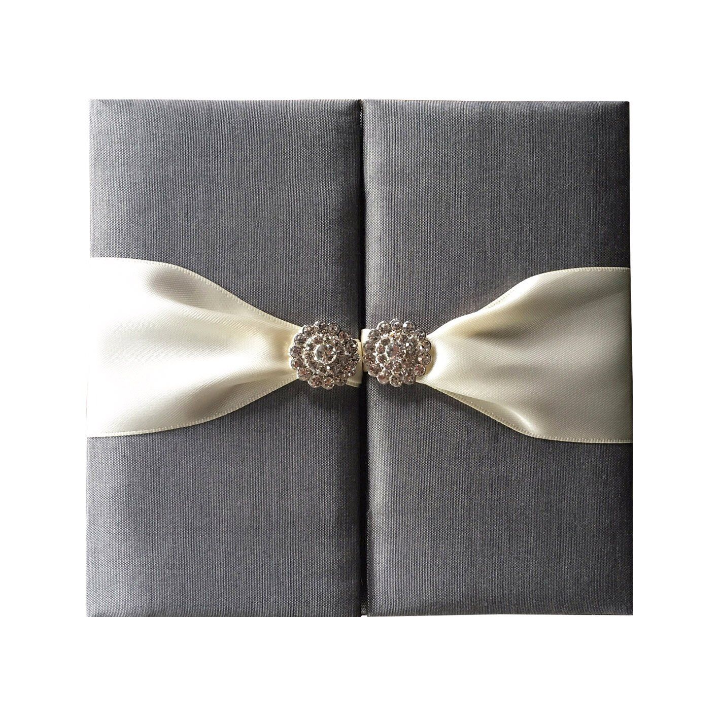 Noir Sparkle Ceremony Announcement Card with Carbon Shimmer