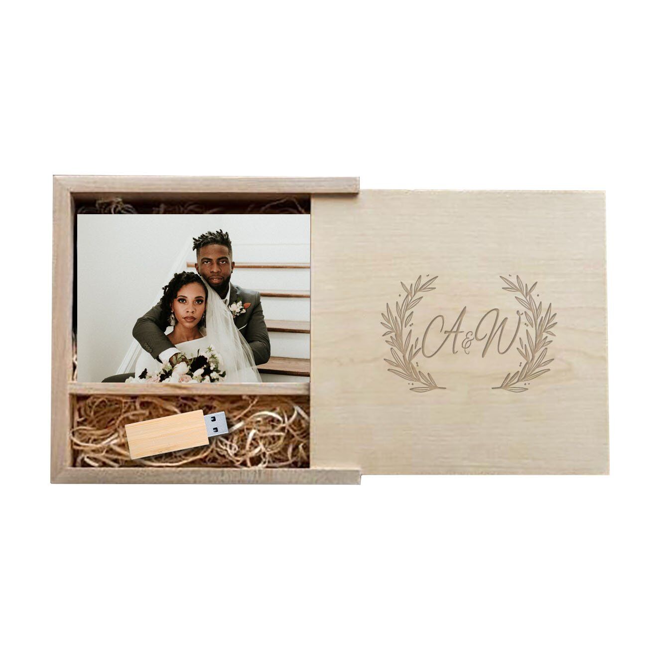 Bespoke Wooden Memory Vault - Rustic Sliding Keepsake for Digital Treasures