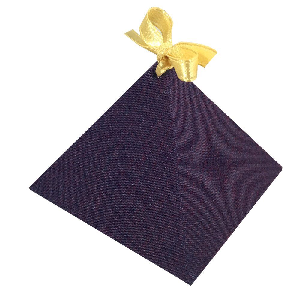 Regal Purple Silk Pyramid Gift Treasure Box