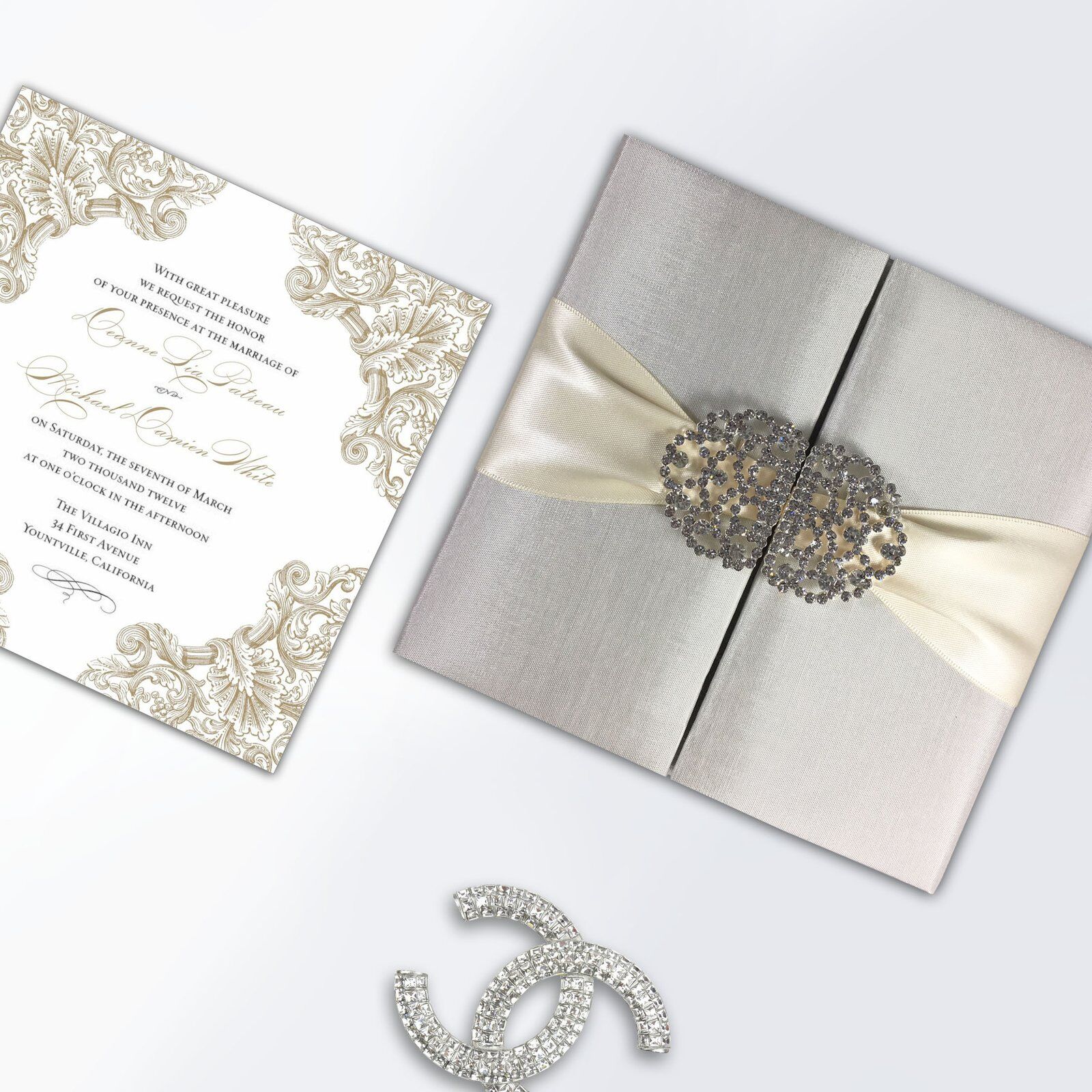 Pearl-Kissed Ivory Invitation Cards for Cherished Marriage Ceremonies