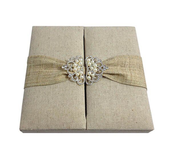 Earthy Verdant Hemp Card Carrier Box in Natural Brown