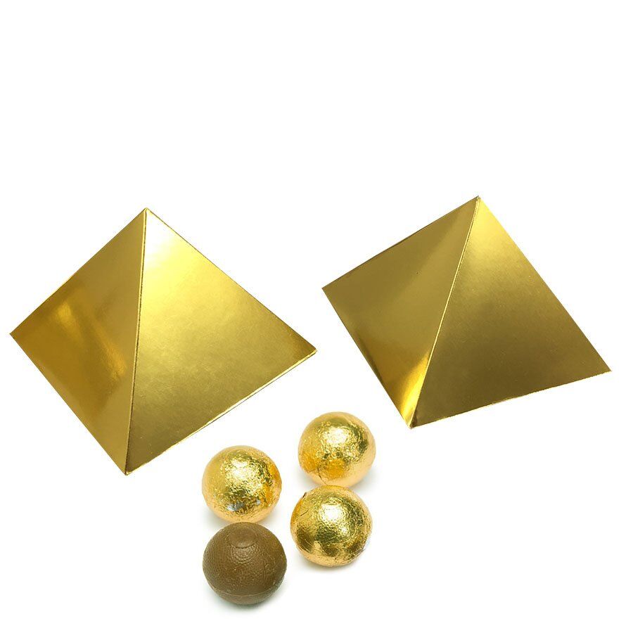 Mystique Gilded Pyramid Gift Chest - Shimmering Gold Treasure