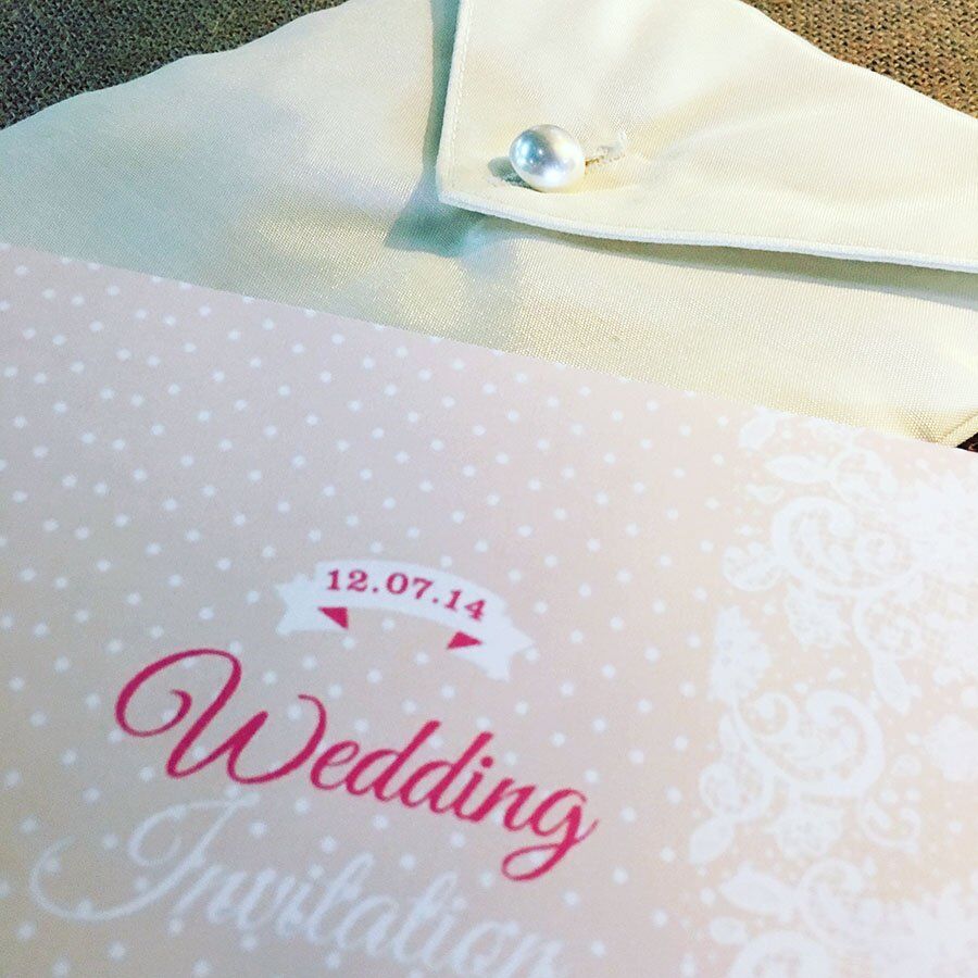 Pearl-Adorned Ivory Silk Padded Wedding Envelope