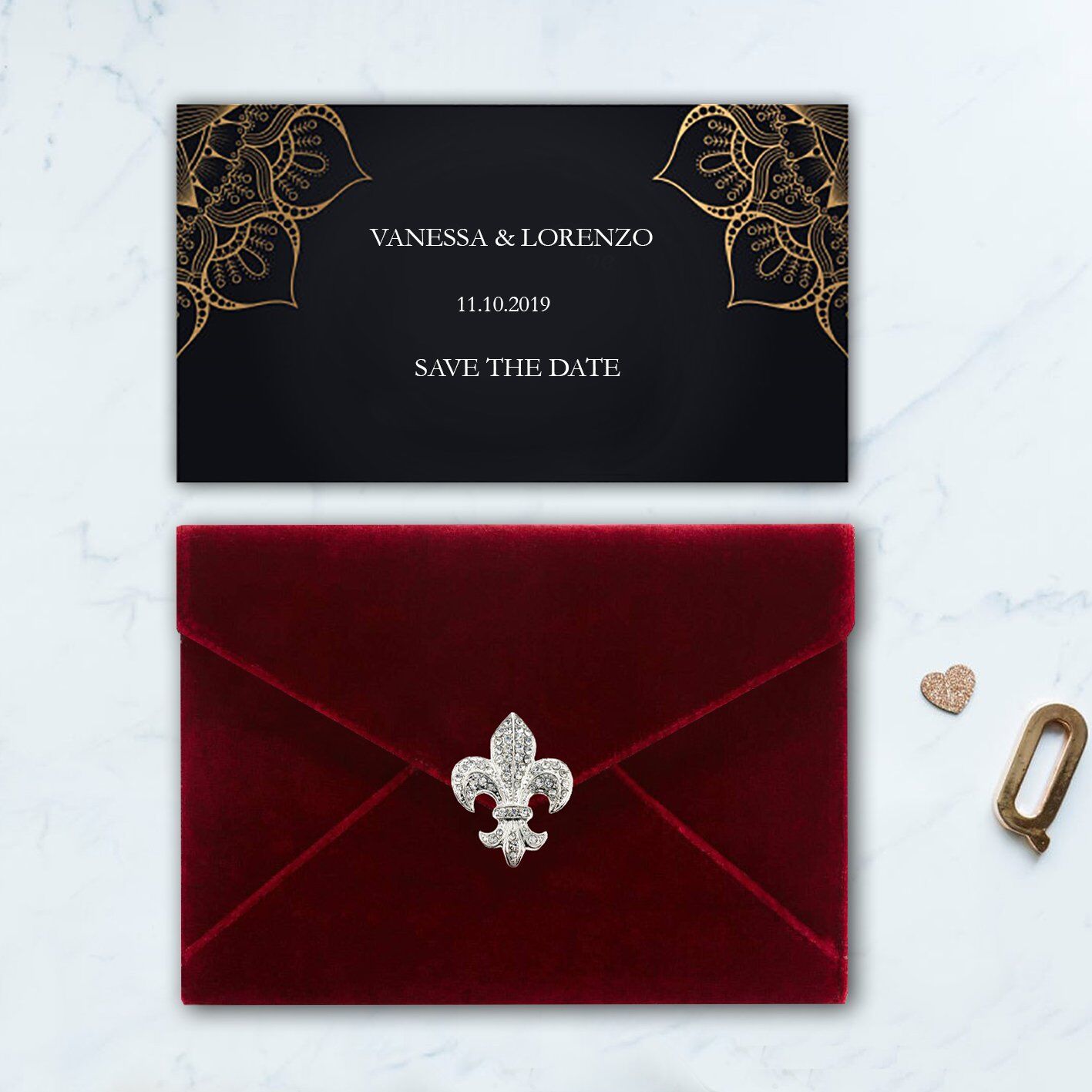 Crimson Velvet Envelope: Regal Stationery for Heartfelt Correspondence