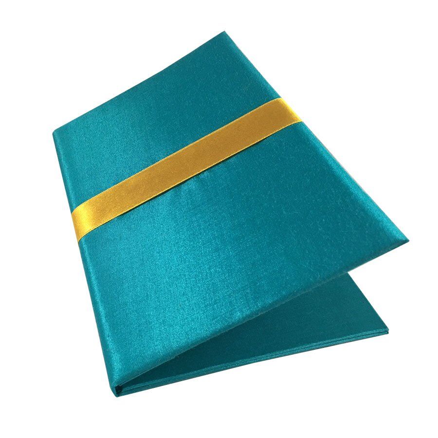 Silken Teal Dandelion Ribbon Wedding Invite Pockets