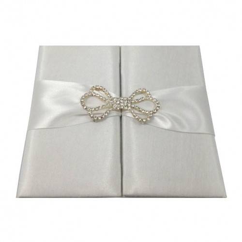 Pristine Silk Bridal Portfolio with Sparkling Crystal Clasp