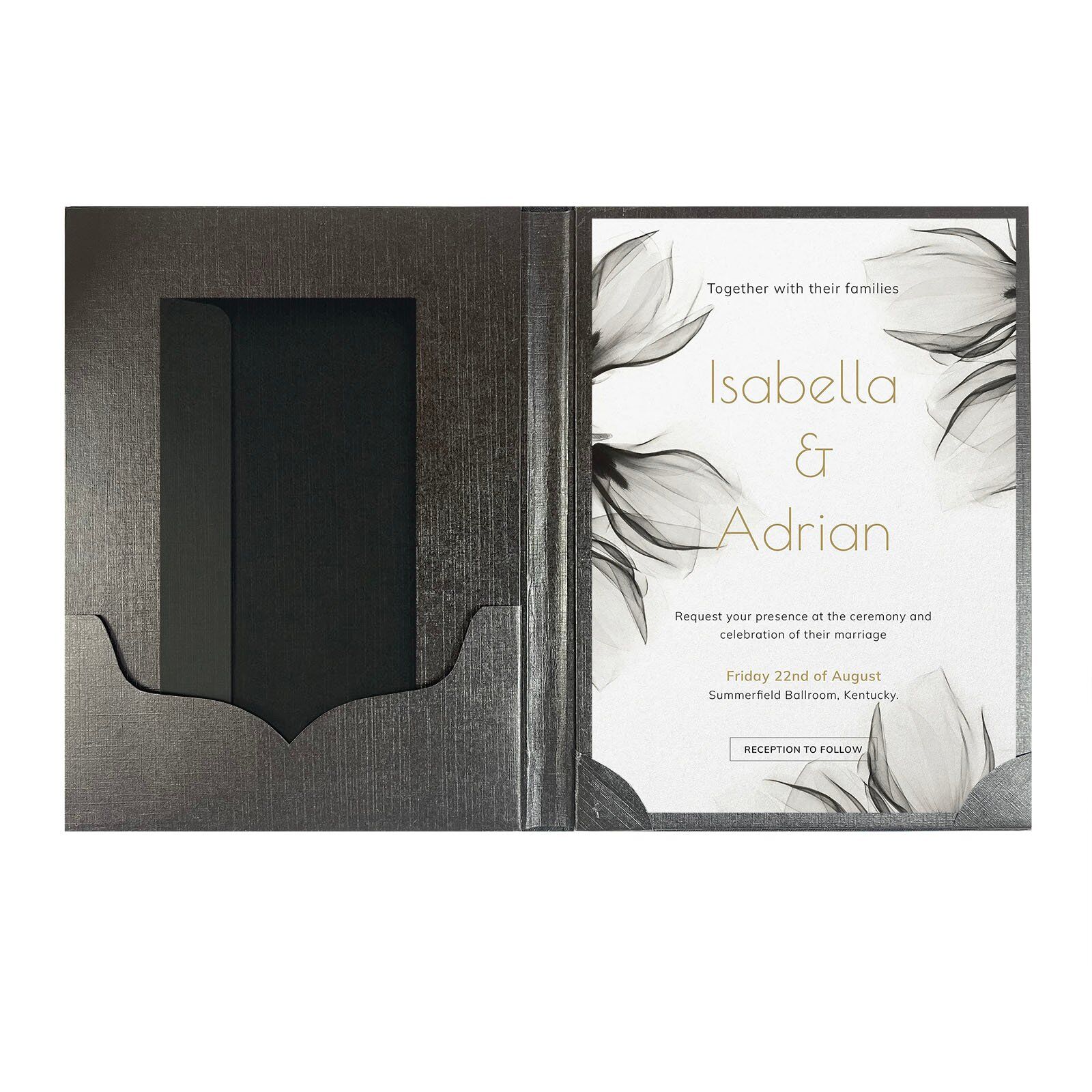 Noir Monogrammed Hardcover Portfolio: Personal Touch Meets Business Flair