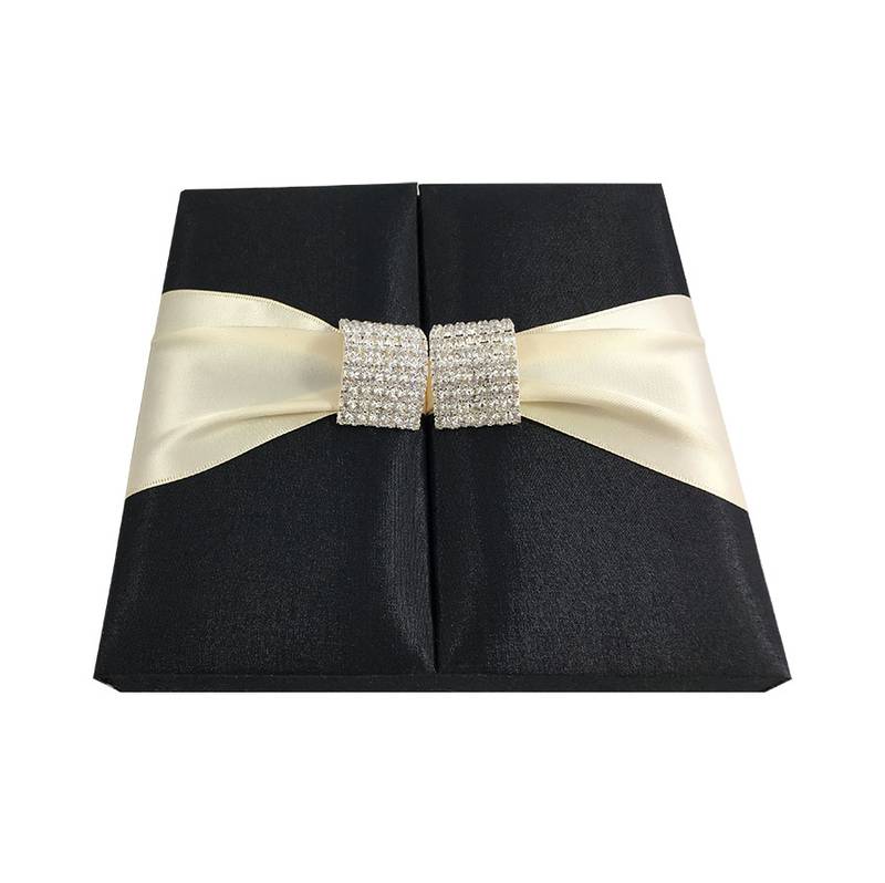 Midnight Velvet Gift Enclosure With Brooch & Silk Ribbon