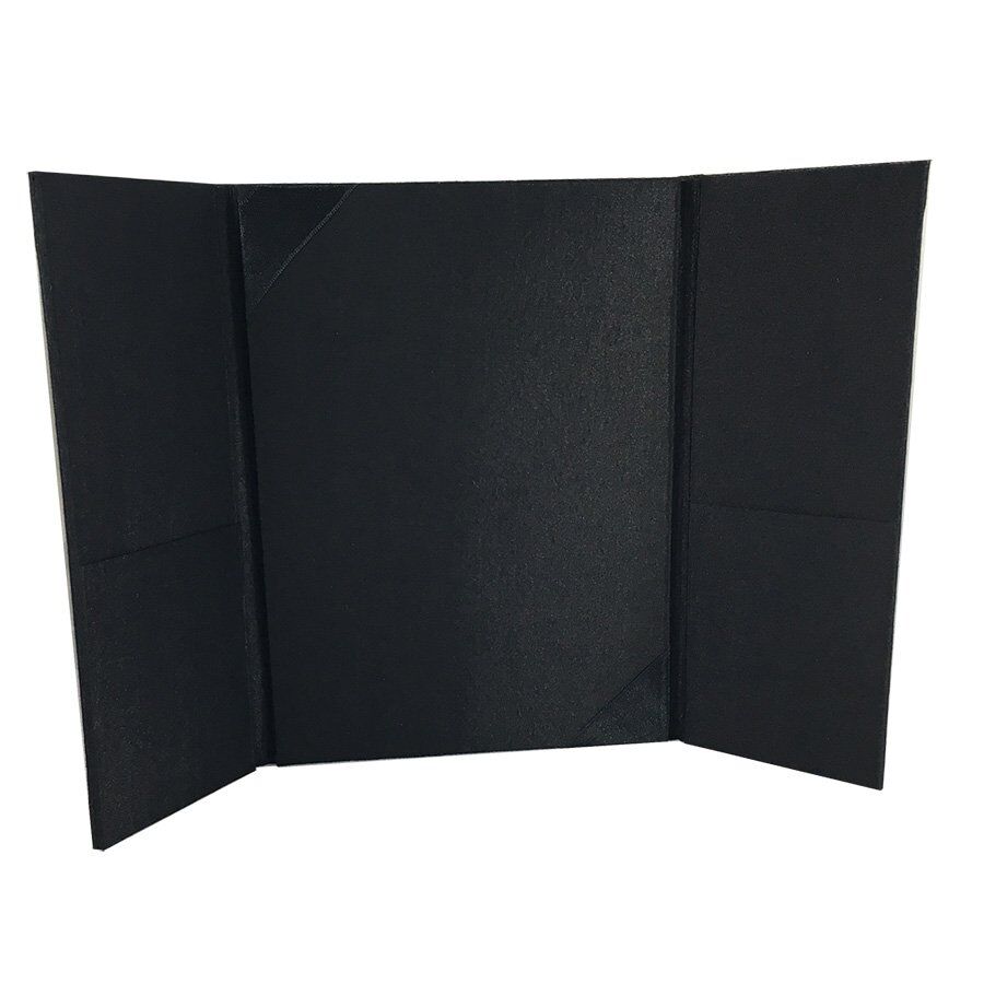 Midnight Silk Tri-fold Pocket Invitation for Refined Matrimonial Celebrations