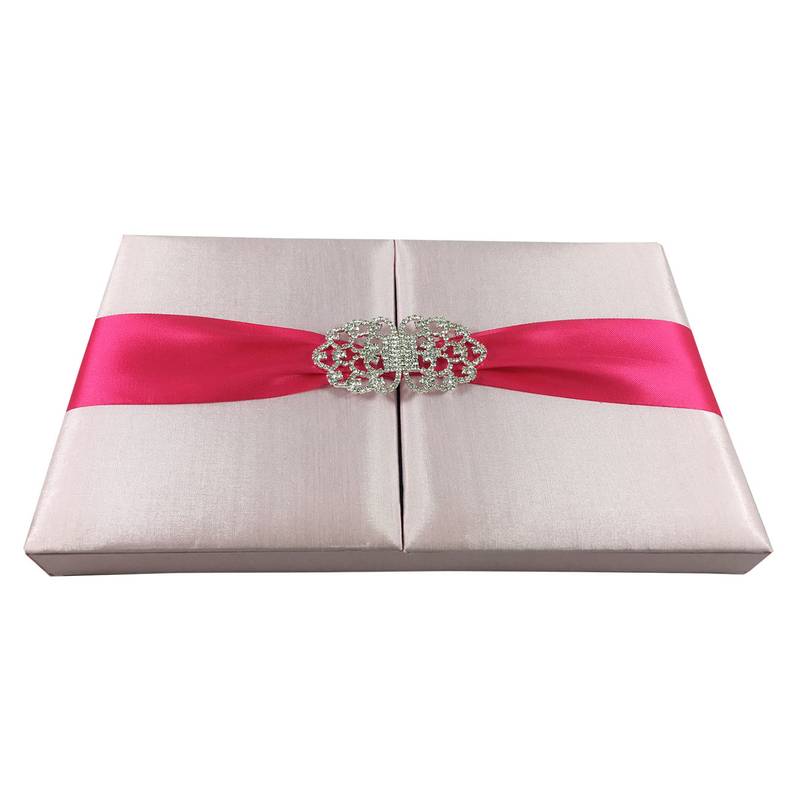 Rose Petal Box Invitation with Sparkling Diamond Clasp