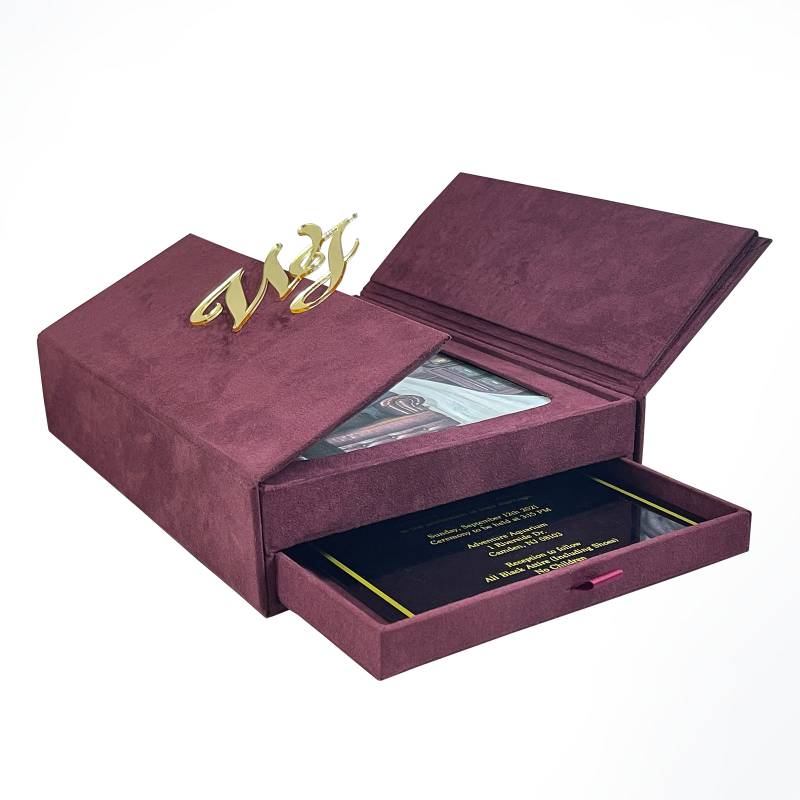 Artisanal Burgundy Box Preserving Cherished Wedding Memories