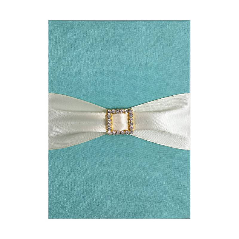 Ivory Pearlescent Silk Card Wallet with Gold Clasp