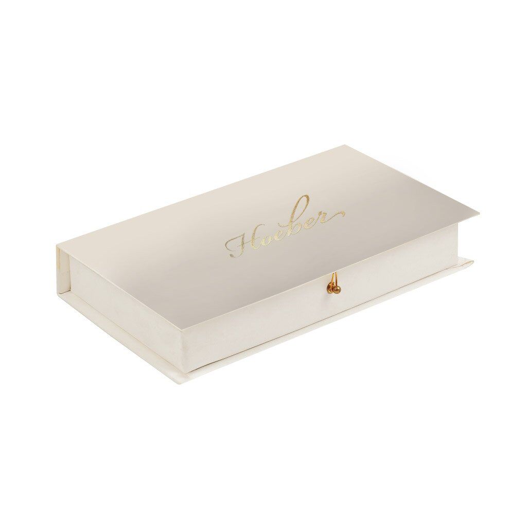 Shimmering Ivory Box with Gold Foil Accents for Wedding Keepsakes