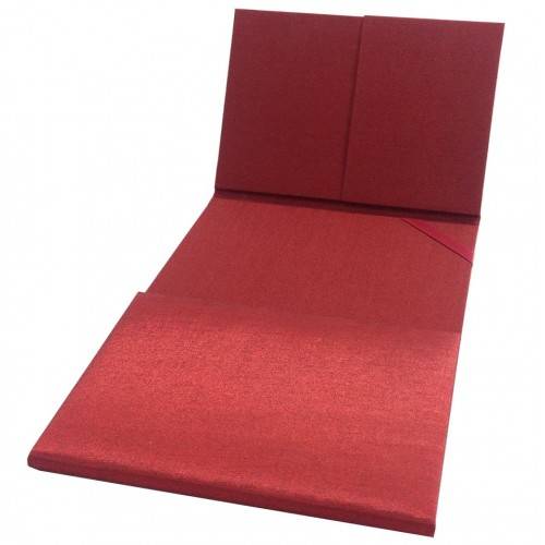 Crimson Satin Matrimony Folio with Interior Ribbon Compartments