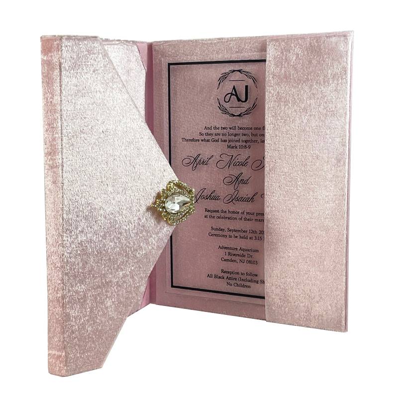 Blush Plush Velvet Correspondence Pouch for Heartfelt Announcements