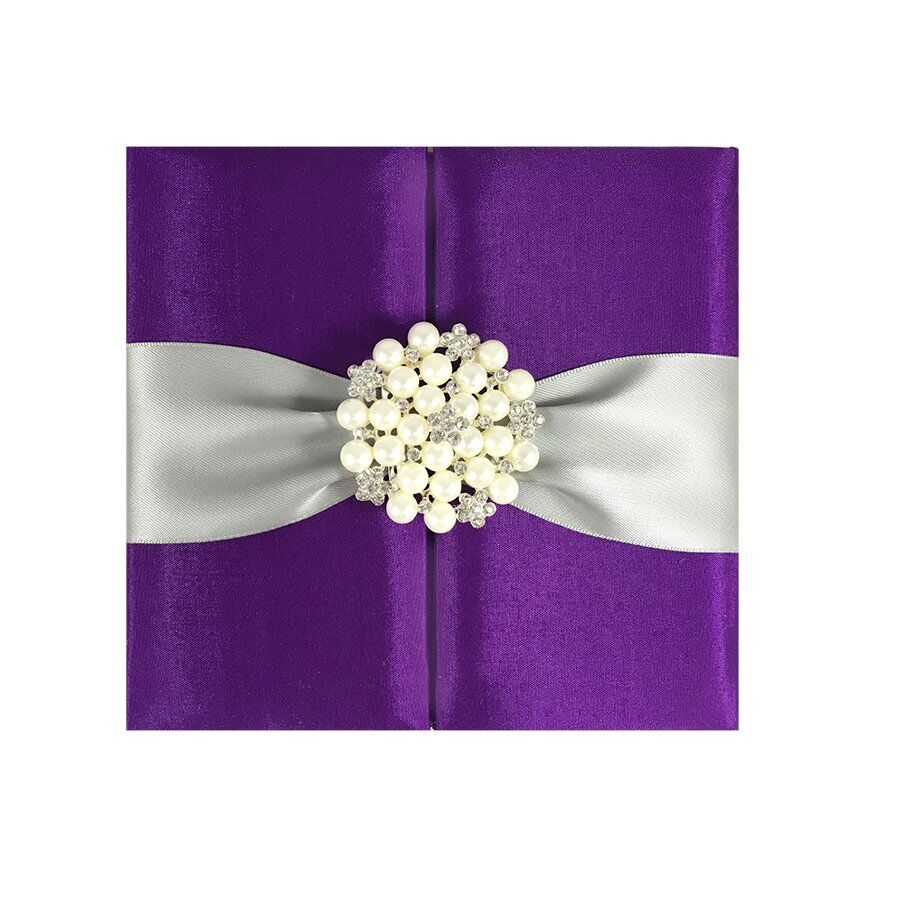 Shimmering Violet Pearlescent Gateway Wedding Announcement