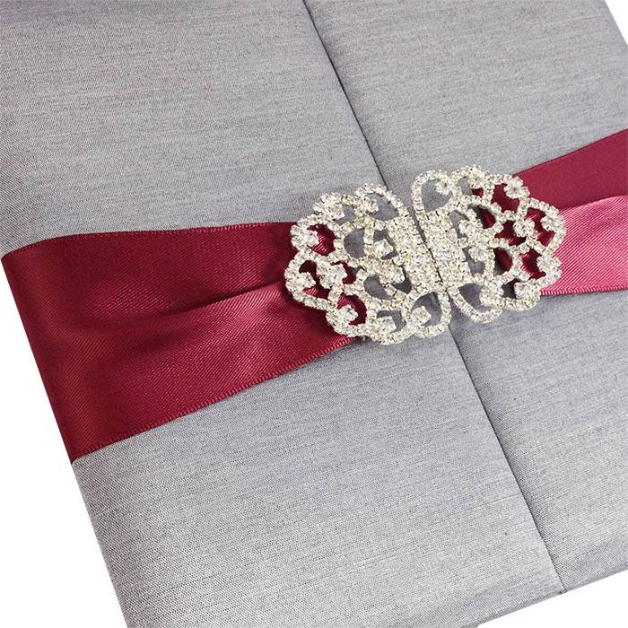 Pearlescent White Silk Envelope for Matrimonial Ceremony Announcements