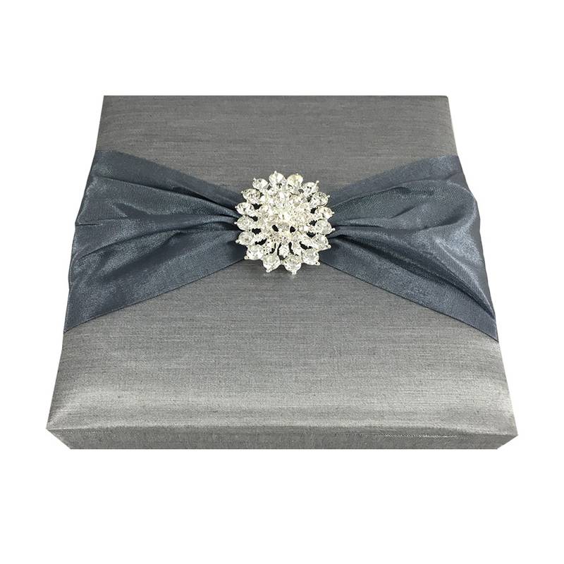 Silver Shimmer Keepsake Box for Glamorous Invitation Cards