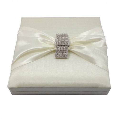Ivory Jewel-Adorned Matrimonial Keepsake Box with Sparkle Brooch